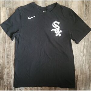 Nike Chicago White Sox T Shirt Mens Small Black MLB Jackie Robinson 42 Tee